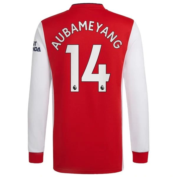 Camisola Arsenal Aubameyang 14 1º Equipamento 2021 2022 – Manga Comprida