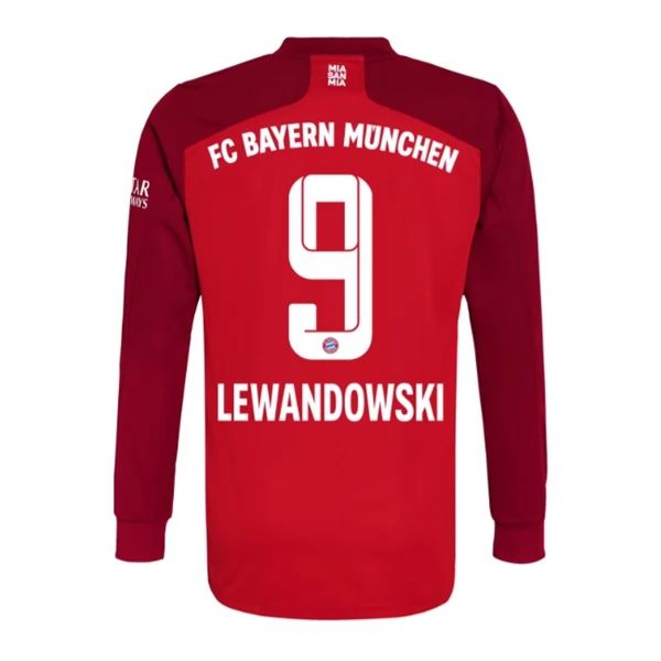 Camisola FC Bayern München Robert Lewandowski 9 1º Equipamento 2021 2022 – Manga Comprida