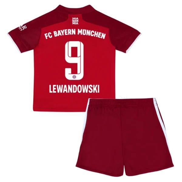 Camisola FC Bayern München Robert Lewandowski 9 Criança 1º Equipamento 2021-22