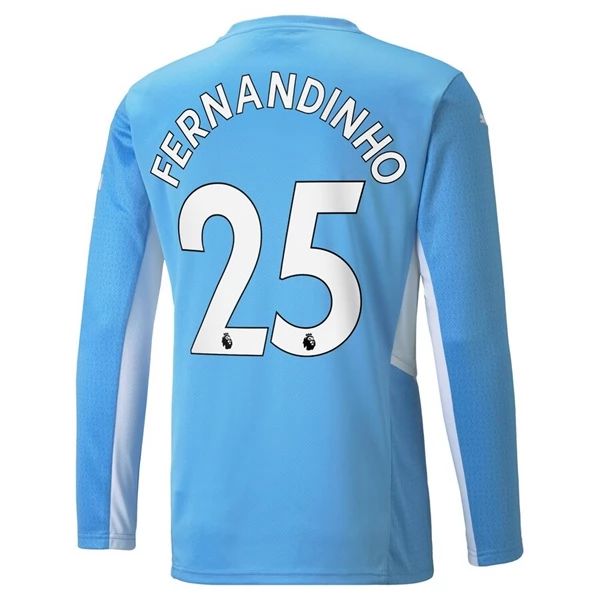 Camisola Manchester City Fernandinho 25 1º Equipamento 2021 2022 – Manga Comprida