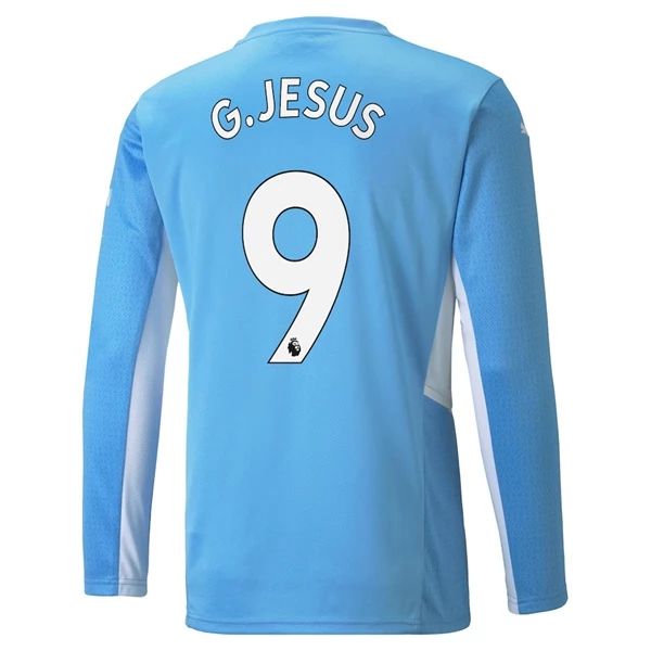 Camisola Manchester City G.Jesus 9 1º Equipamento 2021 2022 – Manga Comprida