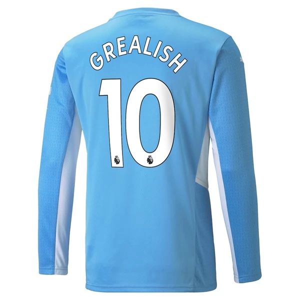 Camisola Manchester City Jack Grealish 10 1º Equipamento 2021 2022 – Manga Comprida
