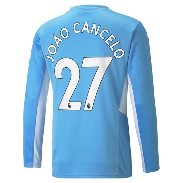 Camisola Manchester City Joao Cancelo 27 1º Equipamento 2021 2022 – Manga Comprida