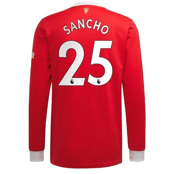 Camisola Manchester United Jadon Sancho 25 1º Equipamento 2021 2022 – Manga Comprida