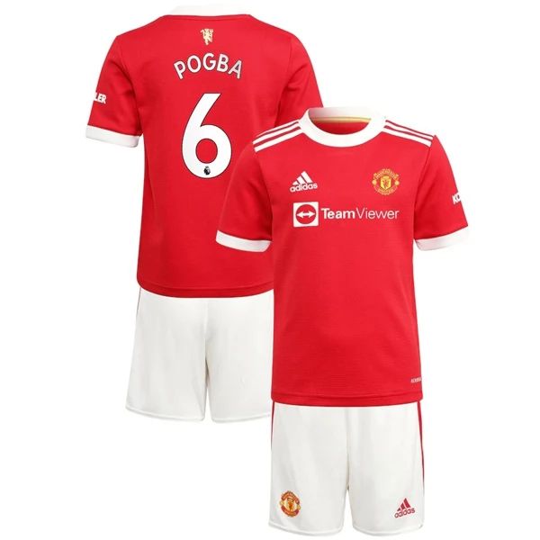 Camisola Manchester United Paul Pogba 6 Criança 1º Equipamento 2021-22