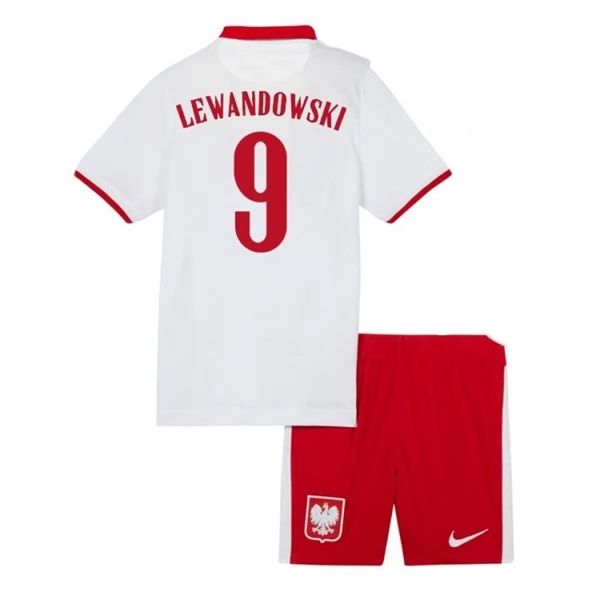 Camisola Polônia Robert Lewandowski 9 Criança 1º Equipamento 2021