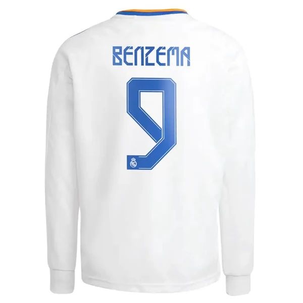 Camisola Real Madrid Karim Benzema 9 1º Equipamento 2021 2022 – Manga Comprida