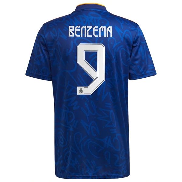 Camisola Real Madrid Karim Benzema 9 2º Equipamento 2021 2022
