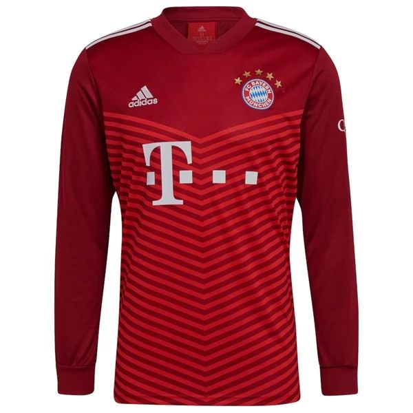Camisola FC Bayern München Robert Lewandowski 9 Equipamento Principal 2021 2022 – Manga Comprida