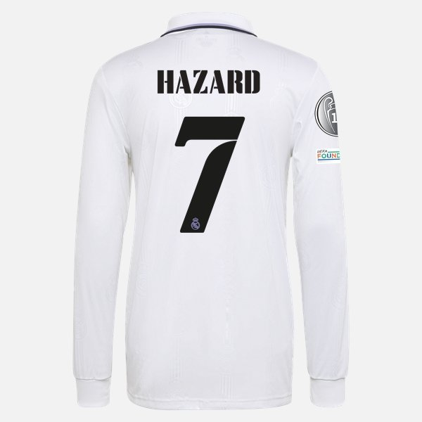 Camisola Real Madrid Eden Hazard 7 Equipamento Principal 2022 2023 – Manga Comprida