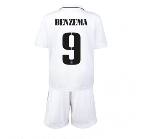 Camisola Real Madrid Karim Benzema 9 Criança Equipamento Principal  2022 2023