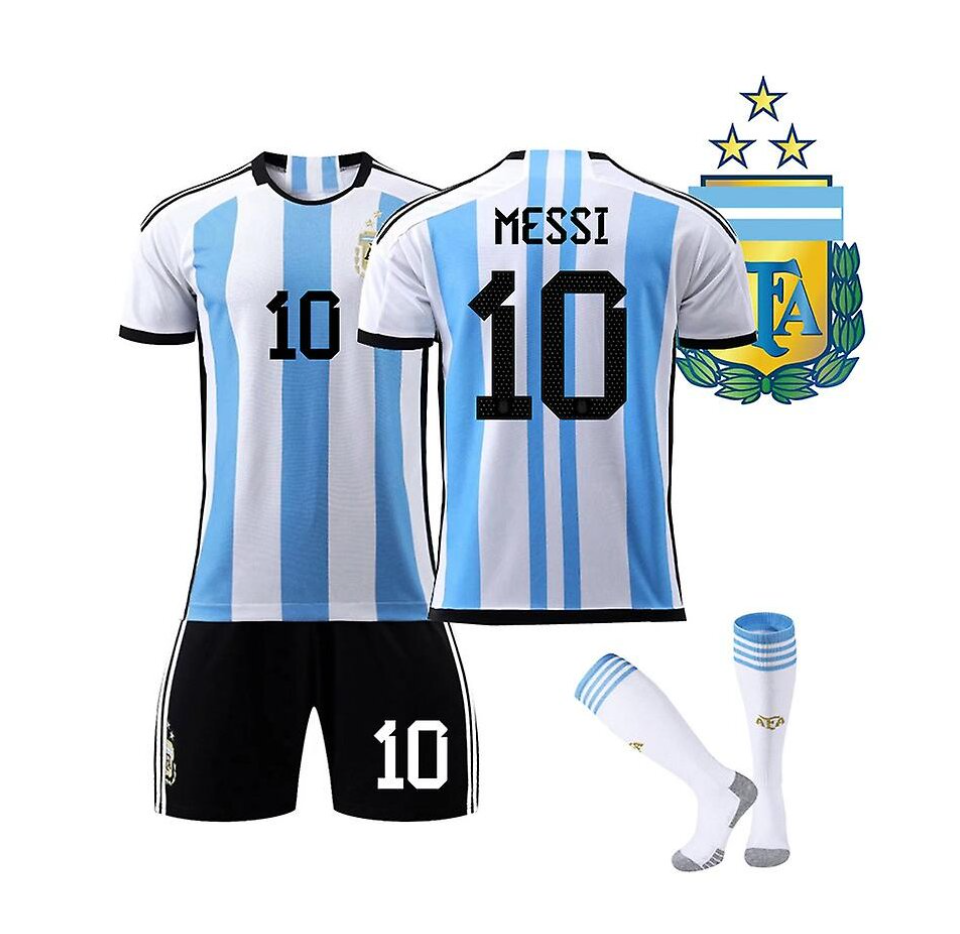 Camisola Argentina Messi 10 Criança 1º Equipamento 2022-23